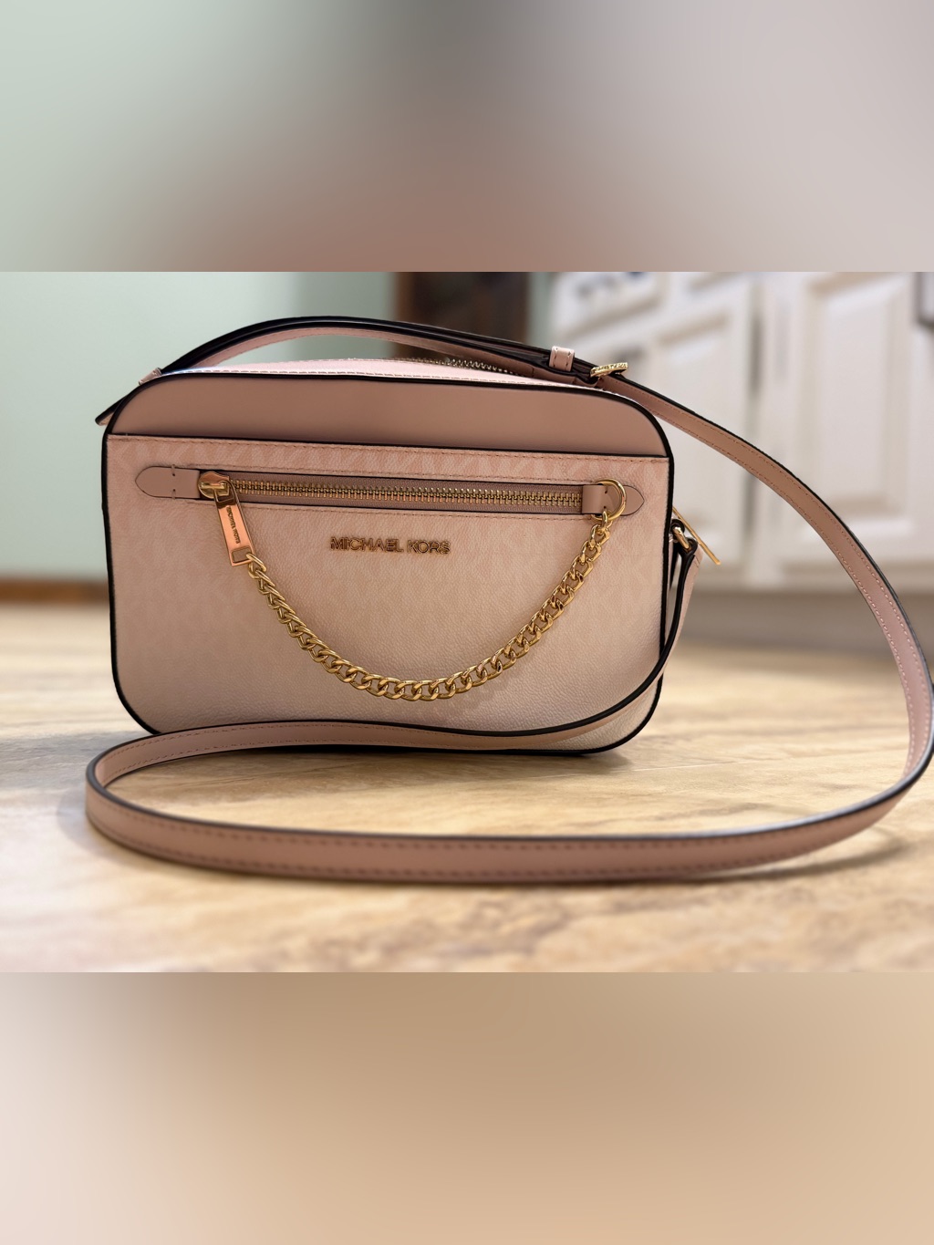 Michael Kors Blush Pink Leather Crossbody Bag